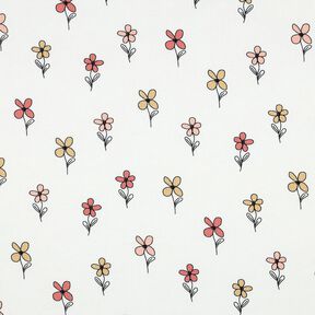 Jersey a nido d’ape fiori | Poppy Fabrics – avorio/albicocca, 