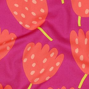 Popeline di cotone Tulips | Nerida Hansen – porpora/corallo, 