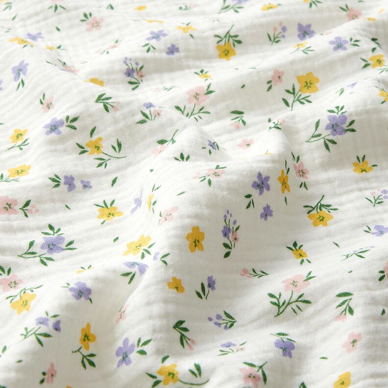 mussolina / tessuto doppio increspato Piccoli fiorellini | Poppy Fabrics – avorio,  image number 2