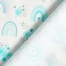 popeline di cotone Rose e arcobaleni – bianco/turchese chiaro,  thumbnail number 4