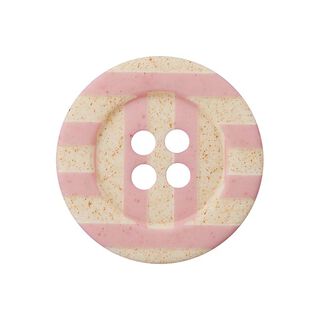 bottone a righe, 4 fori  – rosa/albicocca, 