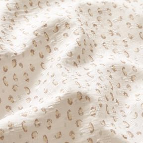 fine batista di cotone Stampa leopardata Dobby traforata – bianco/anemone, 