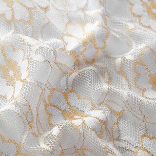 pizzo, ornamenti floreali – bianco/oro, 