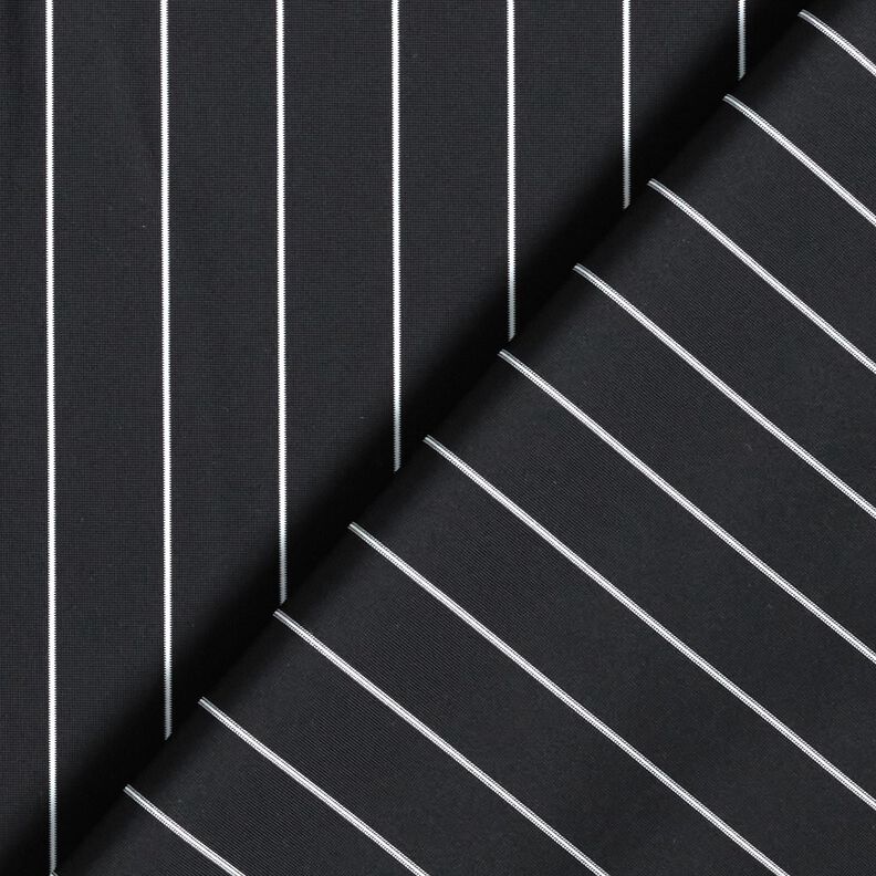 Tessuto per pantalone gessato elasticizzato – nero/bianco,  image number 4