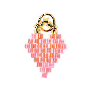 ciondolo Brick Stitch Heart [11 mm  x 16 mm] | Rico Design – arancione, 