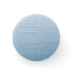 Bottone rivestito, Lino medio – azzurro, 
