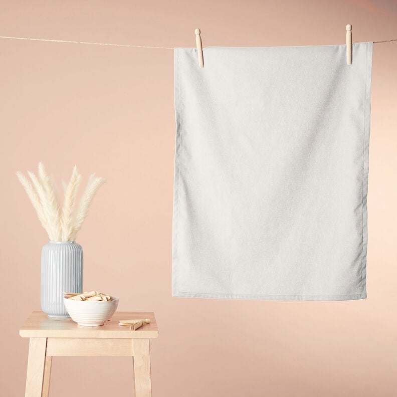 tessuto in cotone cretonne tinta unita – bianco lana, image number 8