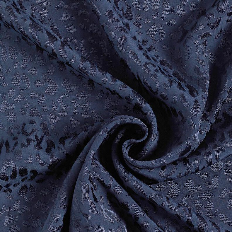 Tessuto in viscosa con motivo leopardato – blu notte,  image number 5