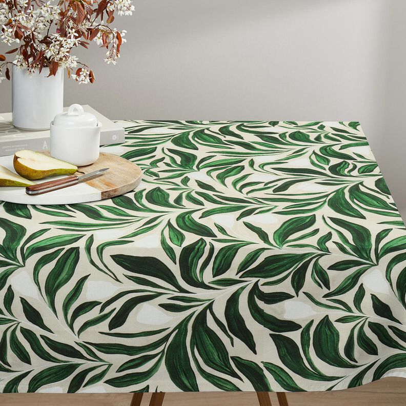 tessuto arredo tessuti canvas Piante sofisticate – verde scuro/naturale,  image number 9