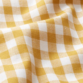 tessuto in cotone Quadro vichy 1 cm – senape/bianco, 