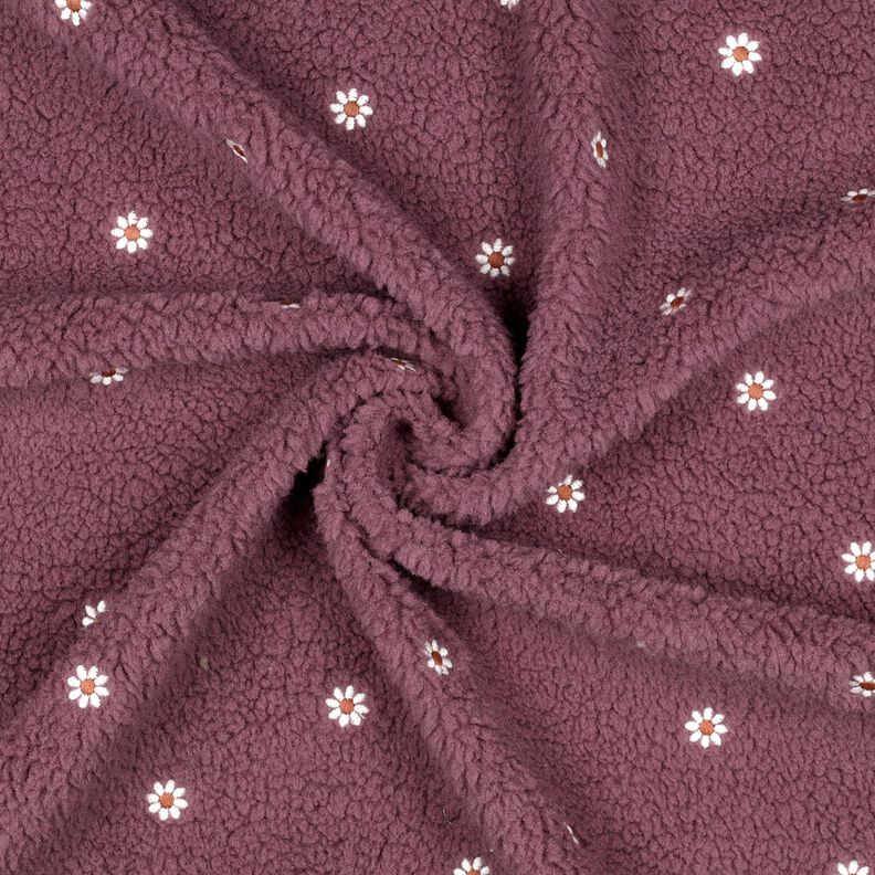 tessuto peluche Fiorellini ricamati | Poppy Fabrics – rosa antico scuro, image number 3