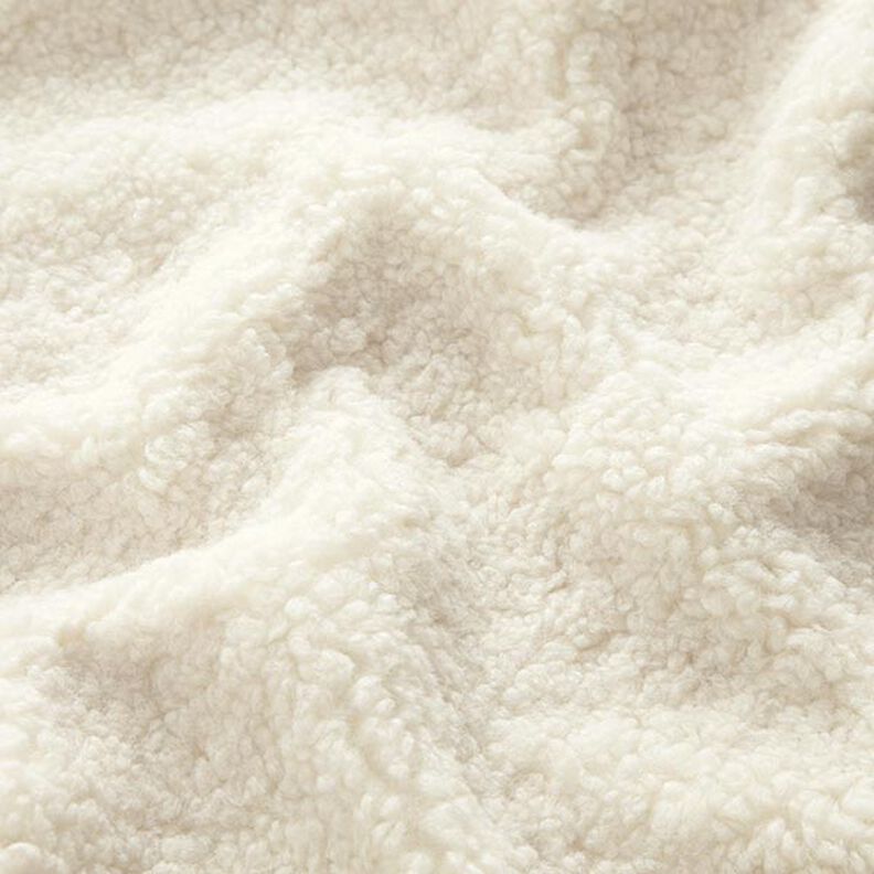 tessuto da tappezzeria pelliccia sintetica Teddy – bianco lana,  image number 2