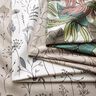 tessuto arredo mezzo panama fiori disegnati – bianco lana/nero,  thumbnail number 5