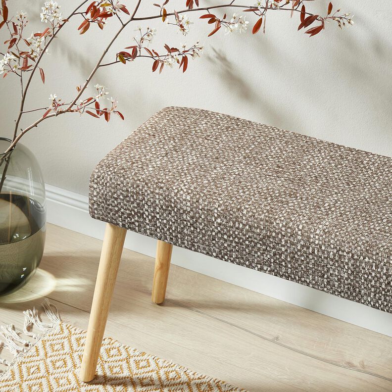 tessuto da tappezzeria Aspetto bouclé colorato – talpa scuro/beige chiaro, image number 5