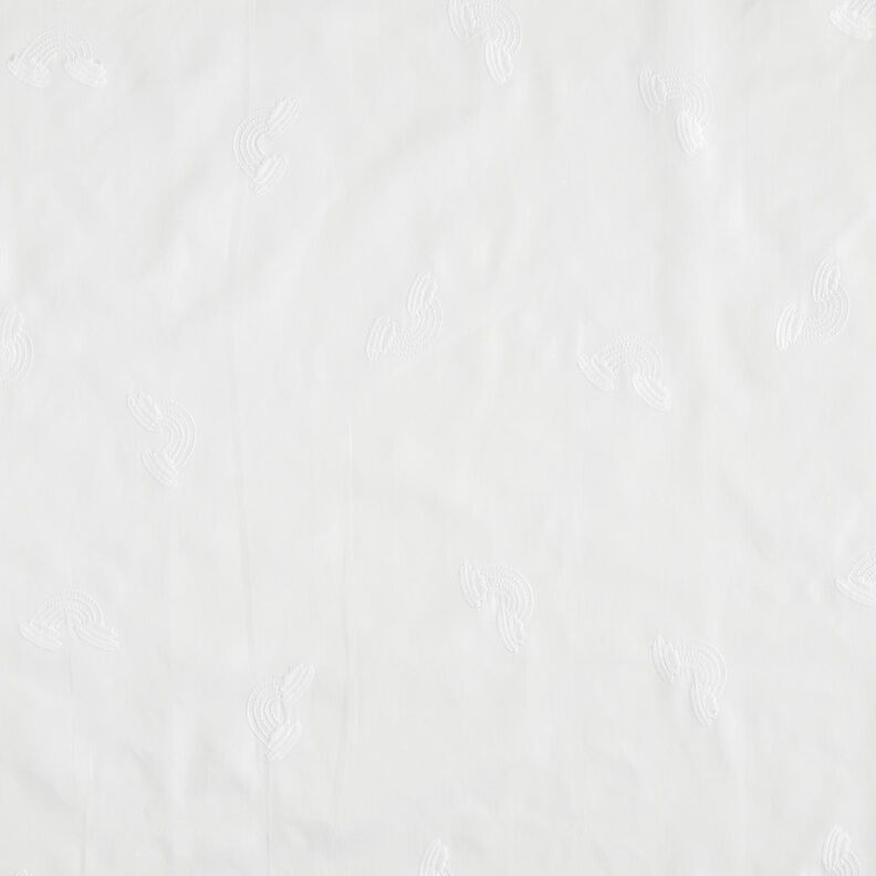 satin di cotone Ricamo di arcobaleni – bianco,  image number 1