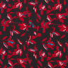 Chiffon increspato con fiori astratti – blu marino/rosso carminio,  thumbnail number 1