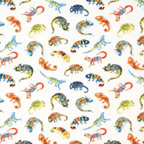 jersey di cotone Camaleonti sfacciati stampa digitale | by Poppy – bianco lana | Resto 100cm, 