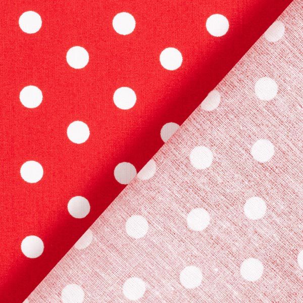 popeline di cotone grandi pois – rosso/bianco,  image number 6