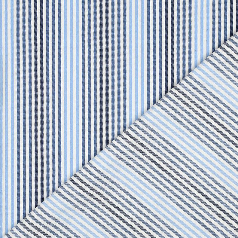 denim Misto cotone righe | Poppy Fabrics – colore blu jeans/bianco lana,  image number 4
