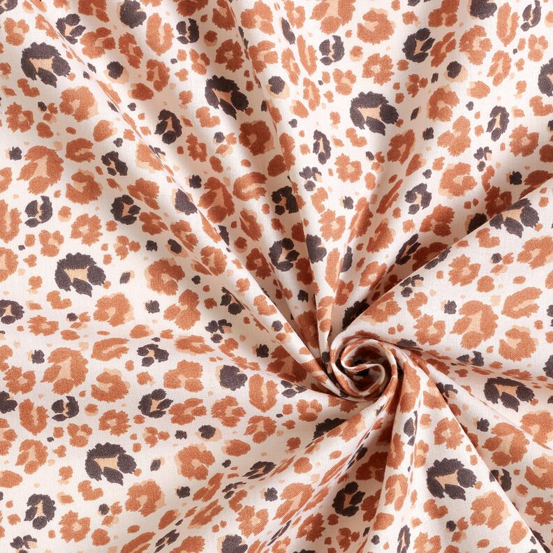 tessuto in cotone cretonne grandi macchie di leopardo – rame/beige chiaro,  image number 3
