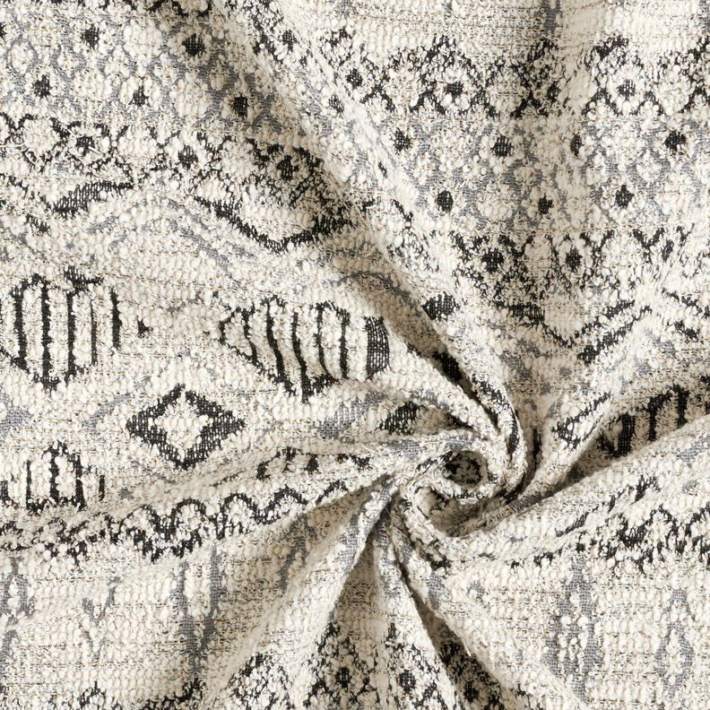 Bouclé in maglia motivo ikat – grigio/bianco,  image number 3