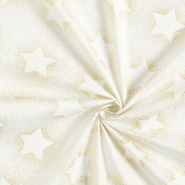 tessuto in cotone popeline Polvere di stelle d’oro – bianco lana/oro, image number 3