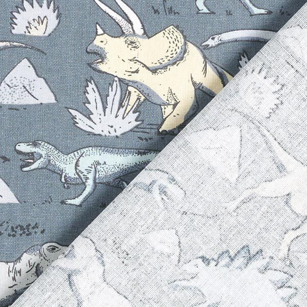 cretonne dinosauri – grigio blu,  image number 4