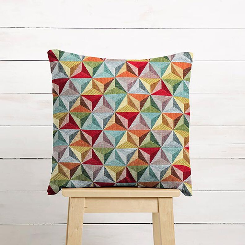 tessuto arredo gobelin Prisma – rosso carminio/azzurro,  image number 7