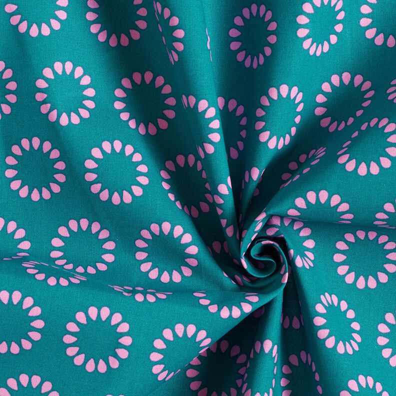 cotone rivestito Cerchi variopinti – petrolio/violetto pastello, image number 3