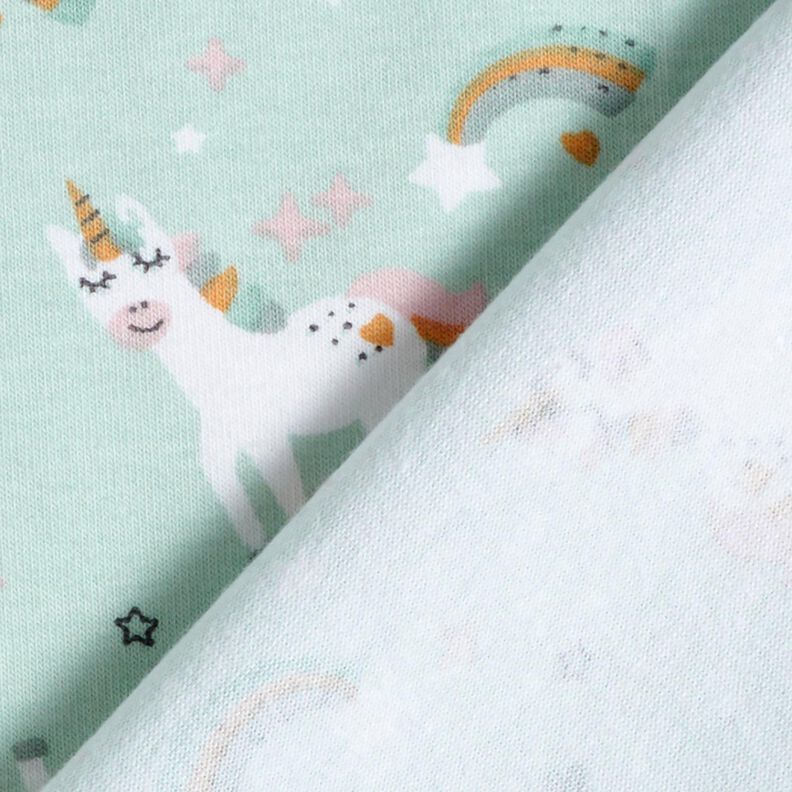jersey di cotone Unicorno e arcobaleno – blu ghiaccio,  image number 4