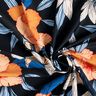 tessuto per costumi da bagno Grandi fiori di ibisco – nero-azzurro/albicocca,  thumbnail number 3