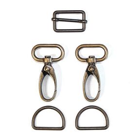 accessori per borse set [ 5-pezzi | 25 mm] – oro anticato, 