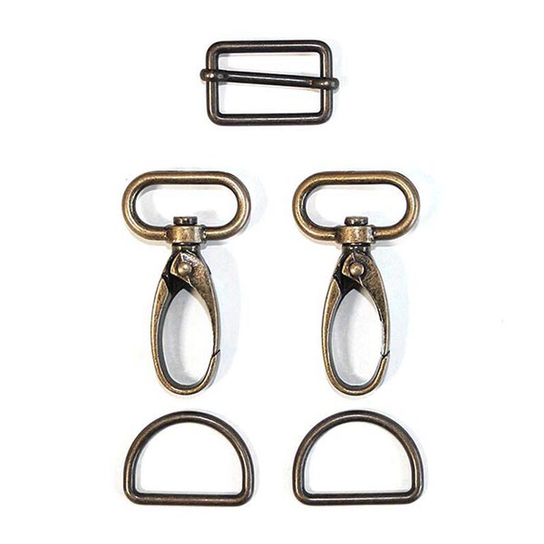 accessori per borse set [ 5-pezzi | 25 mm] – oro anticato,  image number 2