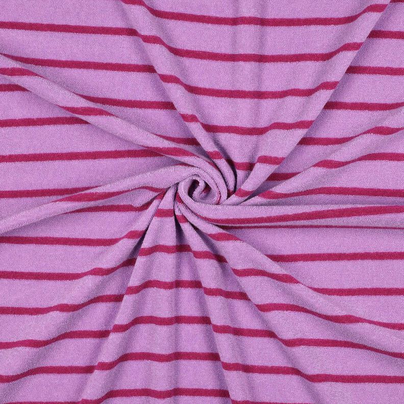 Maglia in spugna righe | Poppy Fabrics – violetto pastello/porpora,  image number 3
