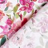 Tessuto di viscosa Fiori primaverili ad acquerello – bianco/violetto pastello,  thumbnail number 4
