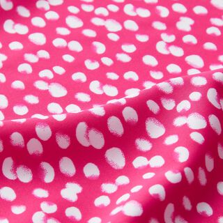 Tessuto per costumi da bagno a mini pois – rosa fucsia acceso/bianco, 