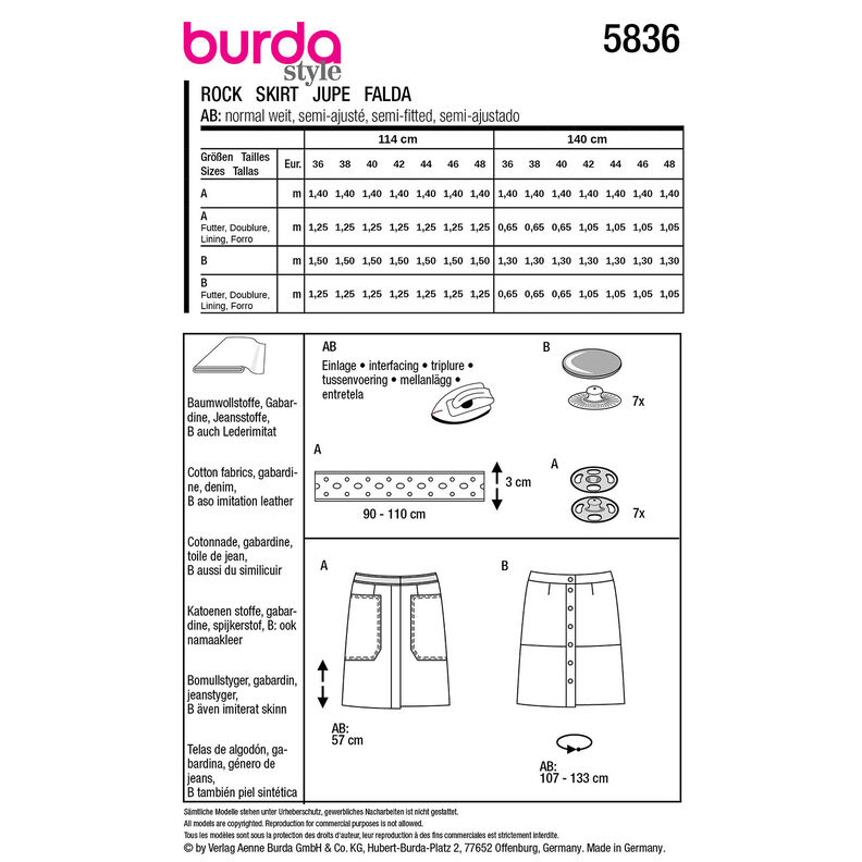 Gonna | Burda 5836 | 36-48,  image number 9