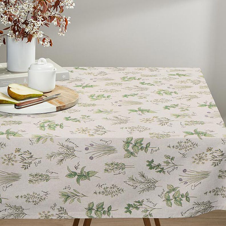 tessuto arredo mezzo panama erbe aromatiche – naturale/verde,  image number 8