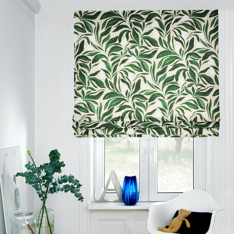 tessuto arredo tessuti canvas Piante sofisticate – verde scuro/naturale,  image number 8