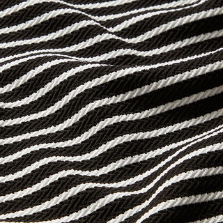 Jersey Jacquard a righe orizzontali – nero/bianco, 