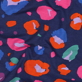 GOTS Jersey di cotone Animal | Nerida Hansen – blu marino/arancione, 