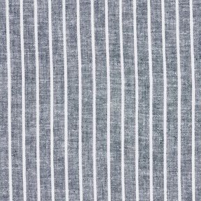 misto cotone-lino righe ampie – blu notte/bianco, 
