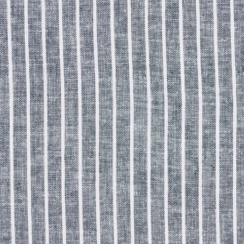 misto cotone-lino righe ampie – blu notte/bianco, image number 1