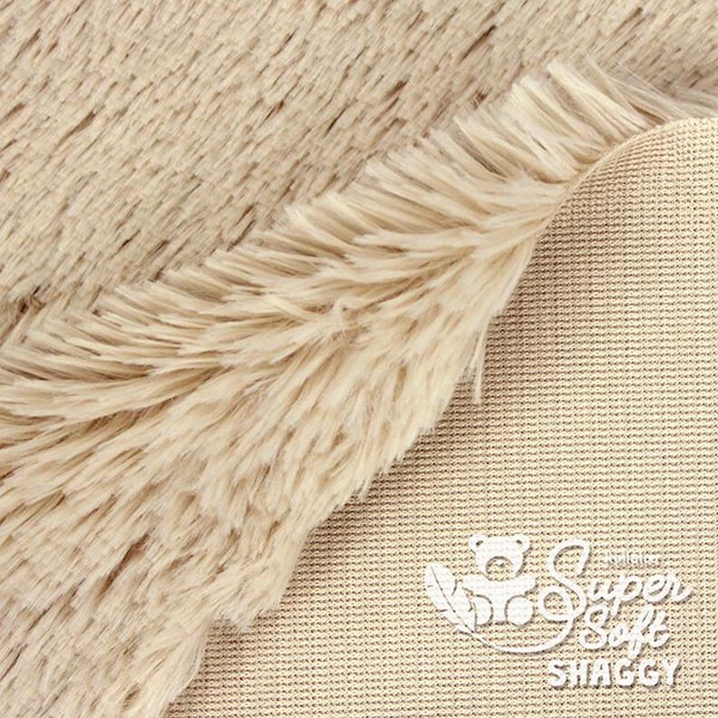 tessuto peluche a pelo lungo SHAGGY [1 M X 0,75 M | Flor: 20 MM] - beige chiaro | Kullaloo,  image number 3