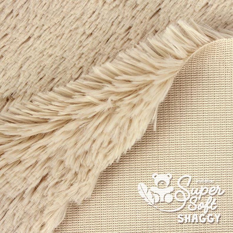 tessuto peluche a pelo lungo SHAGGY [1 M X 0,75 M | Flor: 20 MM] - beige chiaro  | Kullaloo,  image number 3