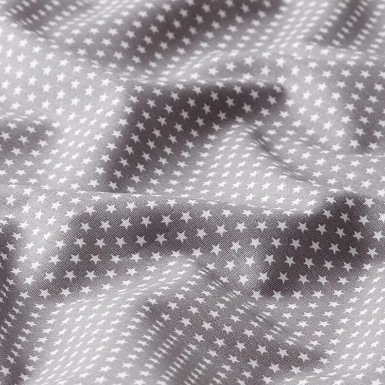 popeline di cotone piccole stelle – grigio/bianco,  image number 2