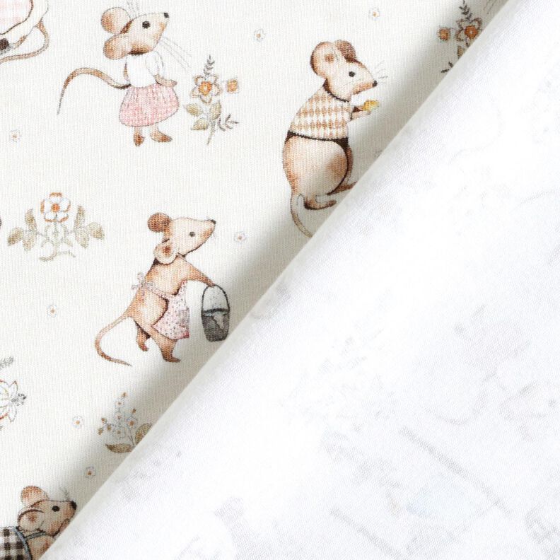 jersey di cotone Famiglia di topi stampa digitale – bianco lana,  image number 4