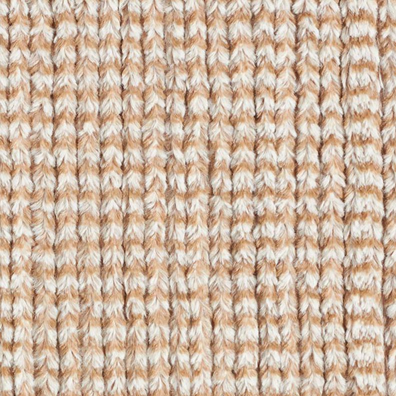 Pelliccia sintetica effetto maglia grossa – beige,  image number 1