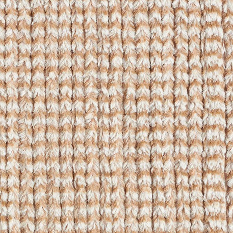 Pelliccia sintetica effetto maglia grossa – beige,  image number 1