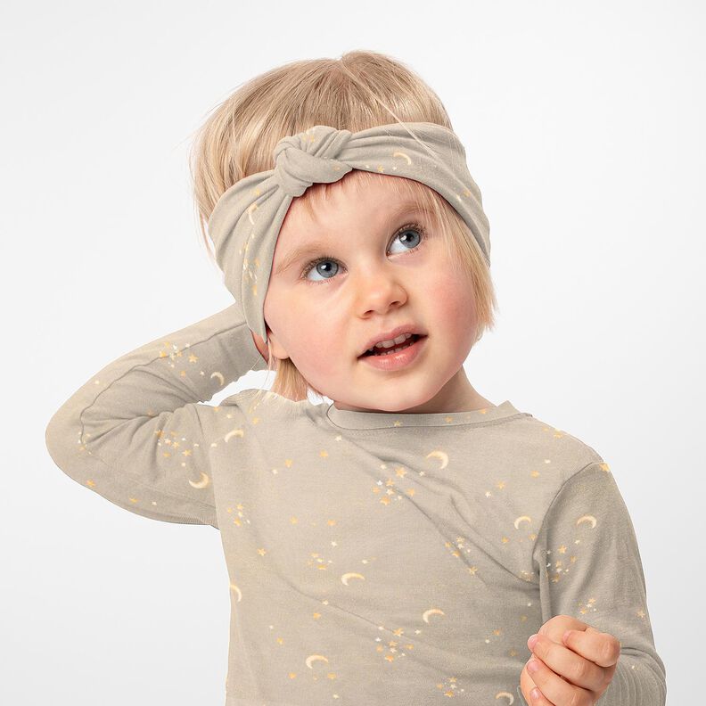 jersey di cotone Cielo stellato stampa digitale &ndash; tortora chiaro,  image number 5